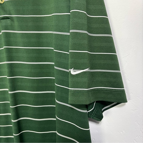 Nike Golf Polo Men XL Green Striped Short Sleeve Shirt Dri Fit - Picture 2 of 6